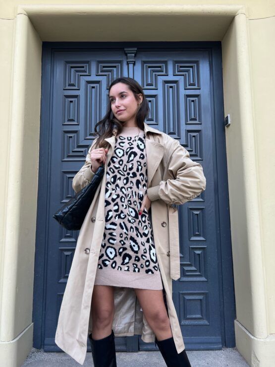 Vestido punto animal print - Imagen 2