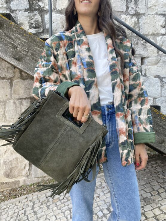 Bolso piel flecos  zadig verde