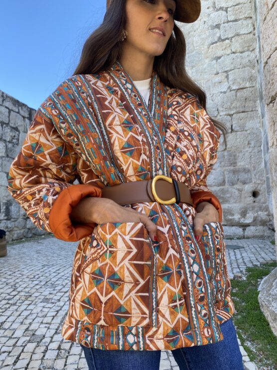 Chaqueta acolchada Viena teja