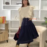 Falda enma azul marino