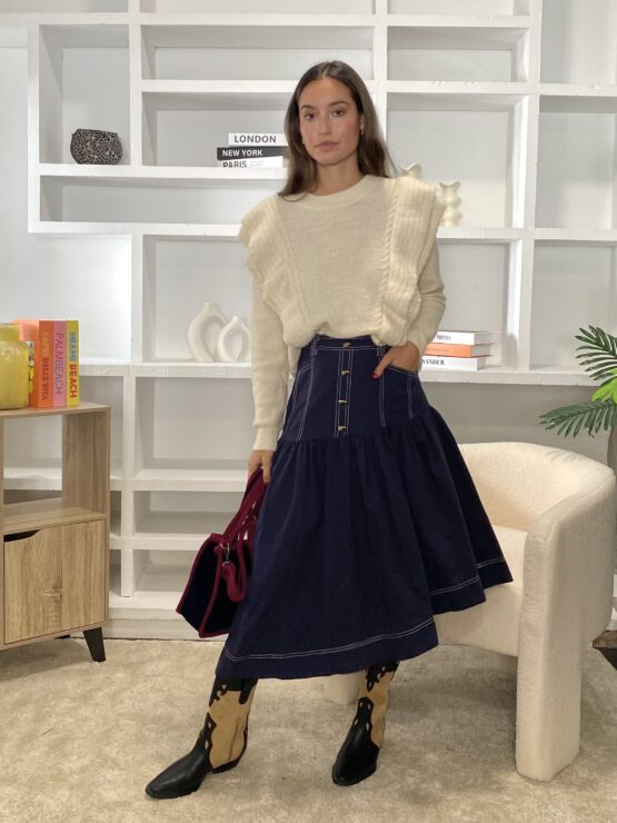 Falda enma azul marino