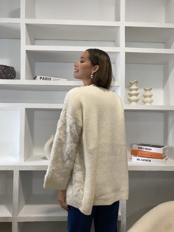 Chaqueta de punto joya tul Ivory - Imagen 7