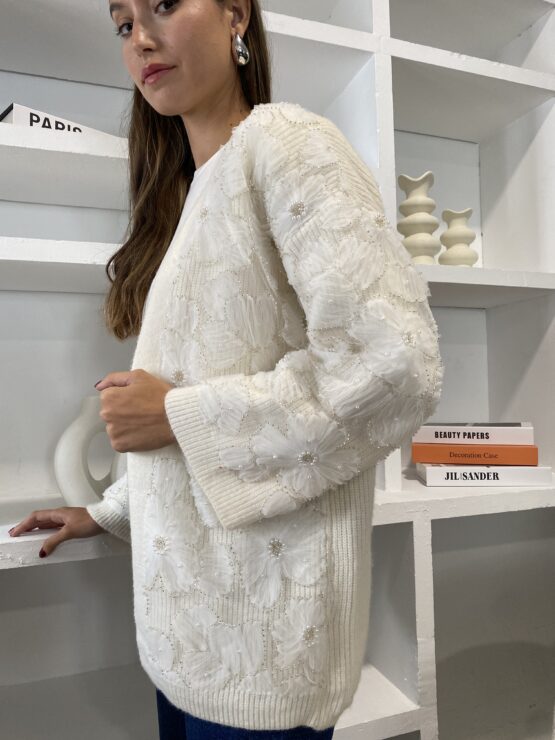 Chaqueta de punto joya tul Ivory - Imagen 6