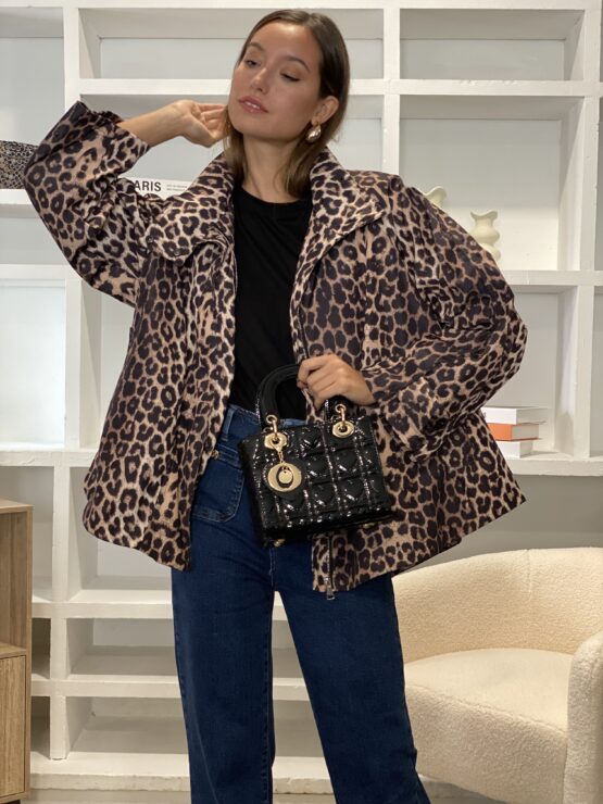 Capa cazadora leopardo impermeable - Imagen 4