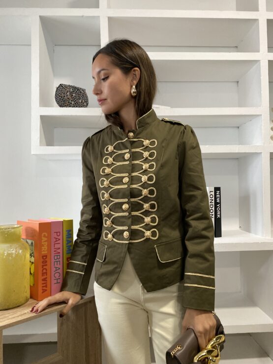 Chaqueta bordada Piera khaki - Imagen 8