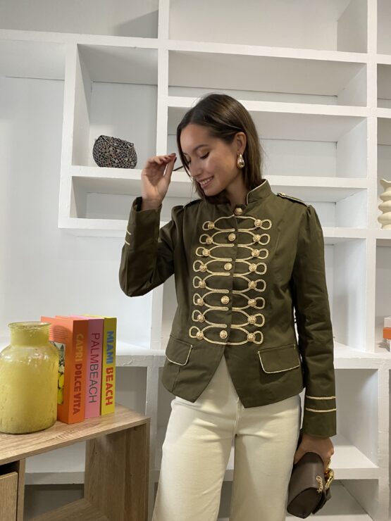 Chaqueta bordada Piera khaki - Imagen 7