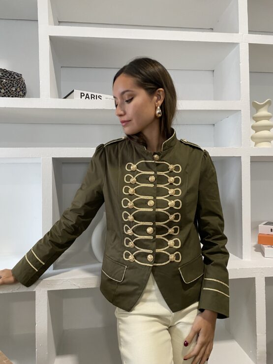 Chaqueta bordada Piera khaki - Imagen 6