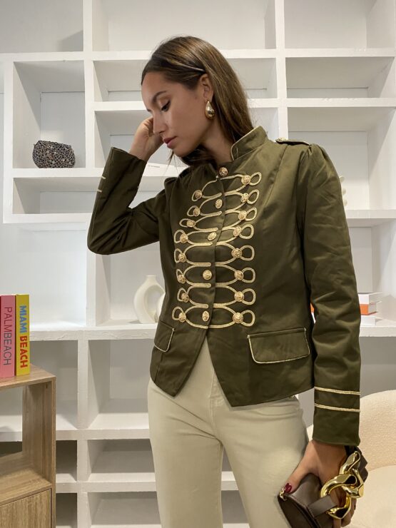 Chaqueta bordada Piera khaki