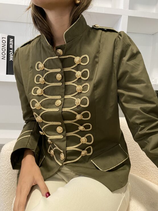 Chaqueta bordada Piera khaki - Imagen 4