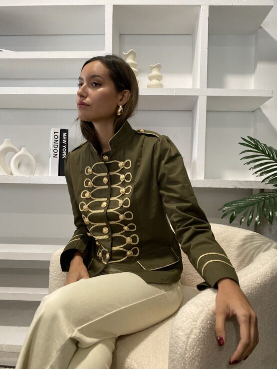 Chaqueta bordada Piera khaki - Imagen 5