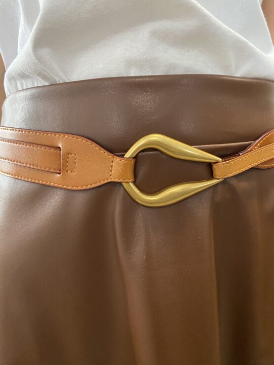 Cinturón de piel Claude camel - Imagen 2