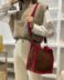 Bolso terciopelo dark camel bicolor