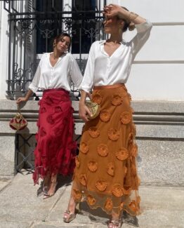 Falda de tul Rocio azafrán