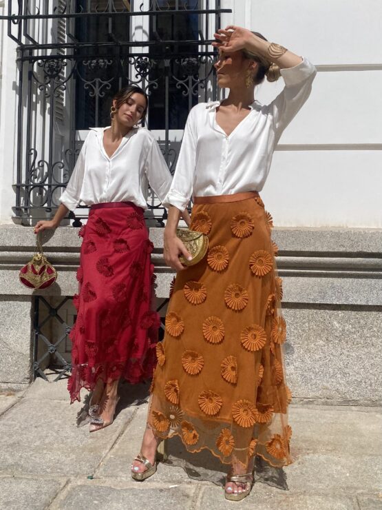 Falda de tul Rocio azafrán