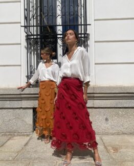 Falda tul Rocío rouge