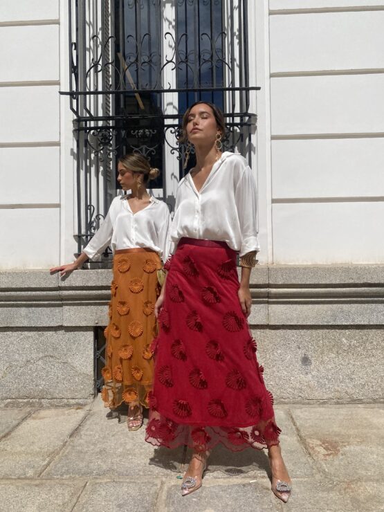 Falda tul Rocío rouge