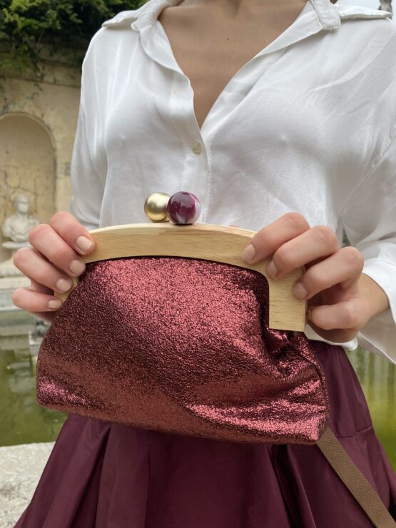 Bolso zegna metalizado burdeos - Imagen 2