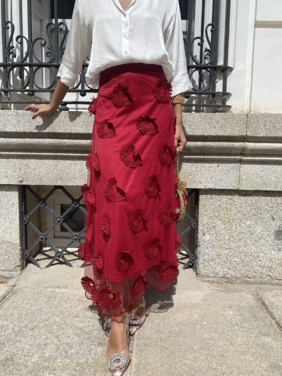 Falda tul Rocío rouge - Imagen 3