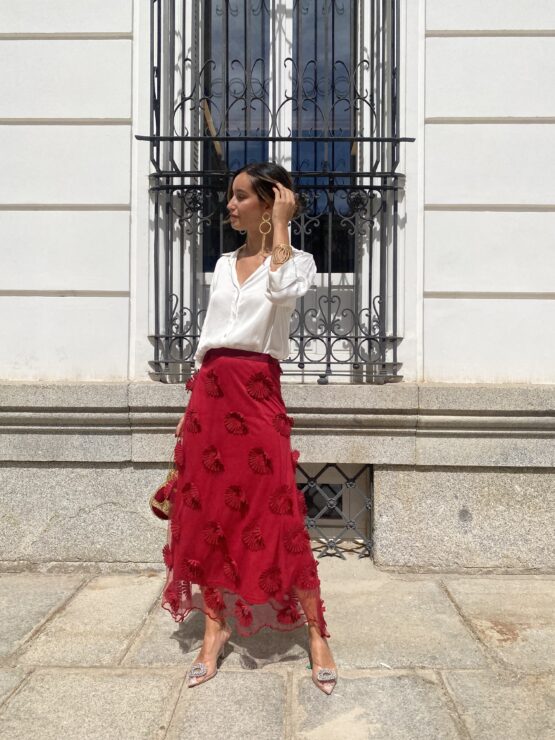 Falda tul Rocío rouge - Imagen 5