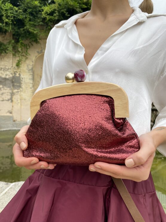 Bolso zegna metalizado burdeos - Imagen 3