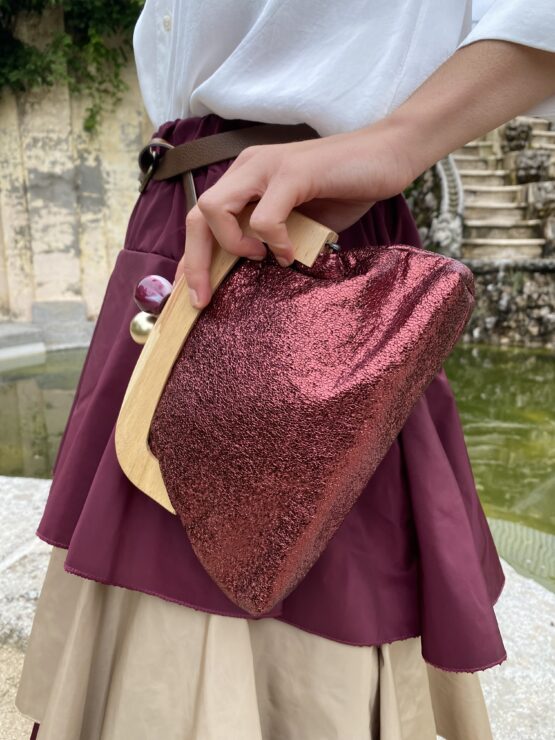 Bolso zegna metalizado burdeos