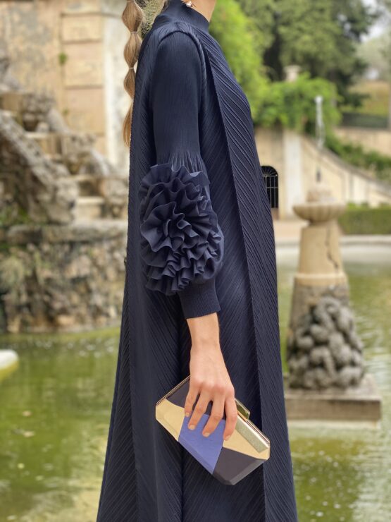 Vestido candela plisado azul marino - Imagen 8