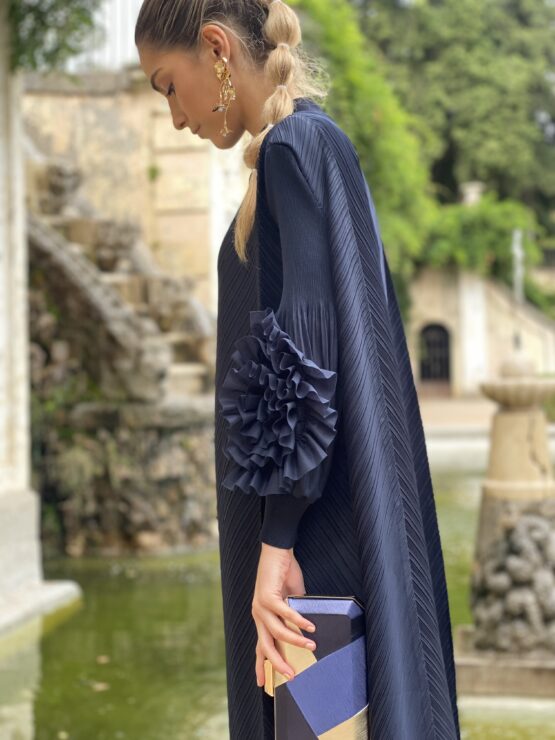 Vestido candela plisado azul marino - Imagen 5
