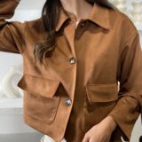 Chaqueta Chloe antelina camel - Imagen 4