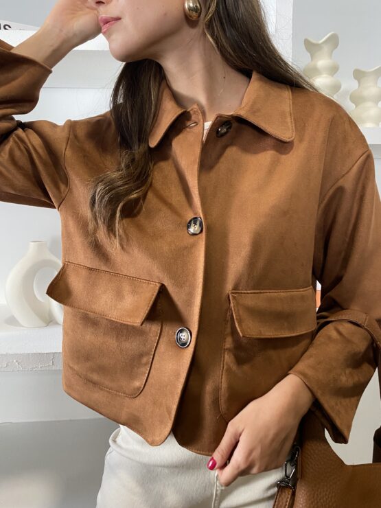 Chaqueta Chloe antelina camel - Imagen 4