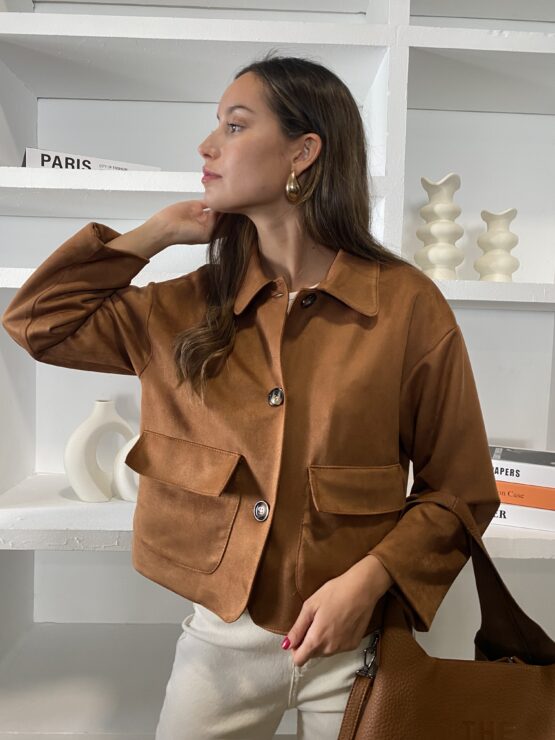 Chaqueta Chloe antelina camel - Imagen 5