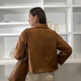 Chaqueta Chloe antelina camel - Imagen 3