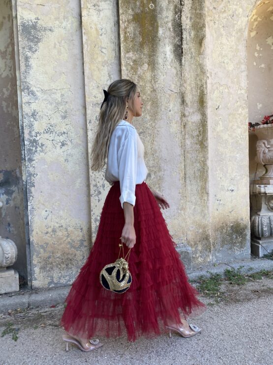 Falda de tul y volantes rouge - Imagen 4