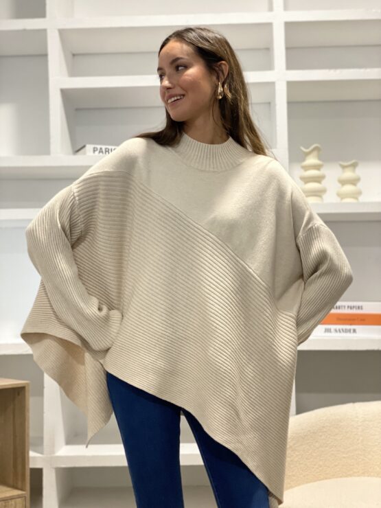 Jersey capa de punto beige Jimena - Imagen 2