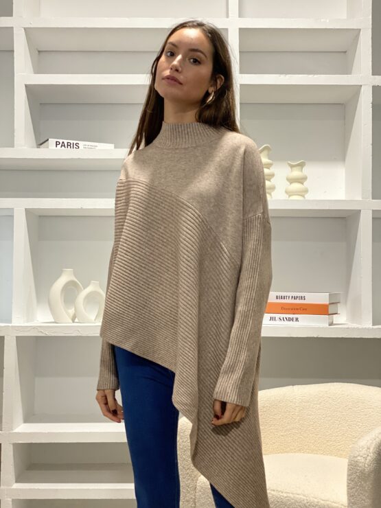 Jersey capa de punto beige vison - Imagen 6
