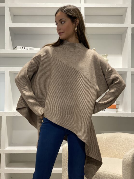 Jersey capa de punto beige vison - Imagen 5