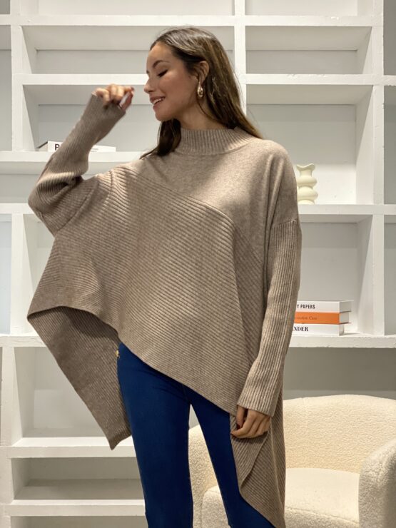 Jersey capa de punto beige vison - Imagen 4