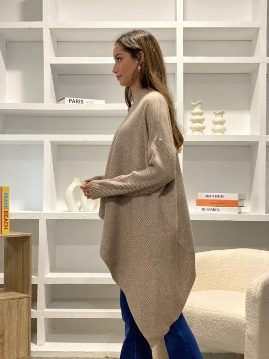 Jersey capa de punto beige vison - Imagen 3