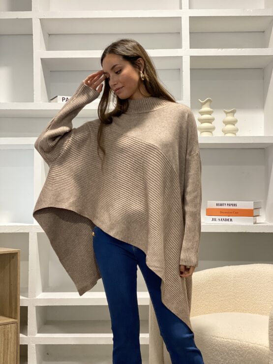 Jersey capa de punto beige vison