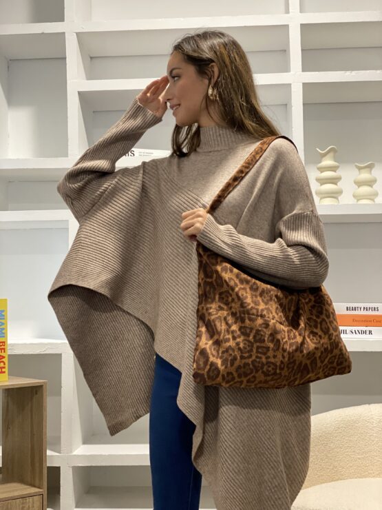 Jersey capa de punto beige vison - Imagen 2