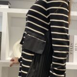 Vestido de rayas combinado con plisado - Imagen 3