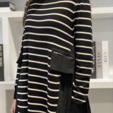 Vestido de rayas combinado con plisado - Imagen 4