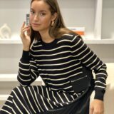 Vestido de rayas combinado con plisado - Imagen 9
