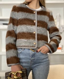 Chaqueta coco stripes choco gris