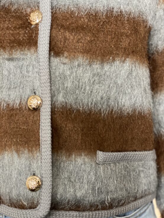 Chaqueta coco stripes choco gris - Imagen 2