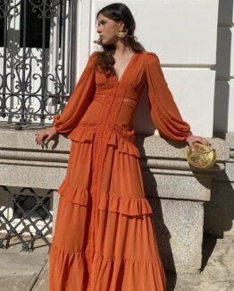 Vestido portobello teja