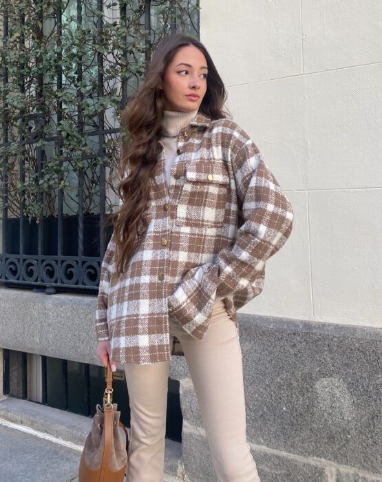 Chaqueta cuadros Lana