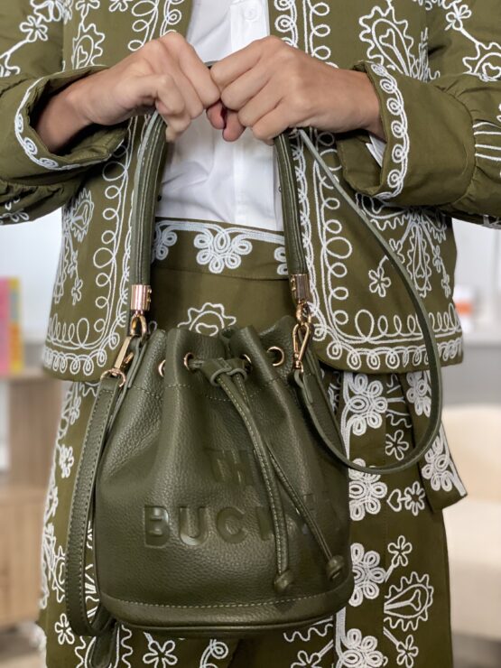 bucket  bag olive - Imagen 2