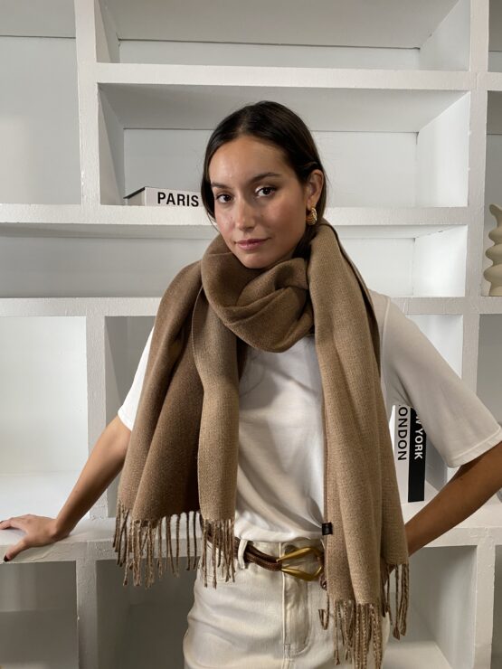 Bufanda bicolor camel - Imagen 6