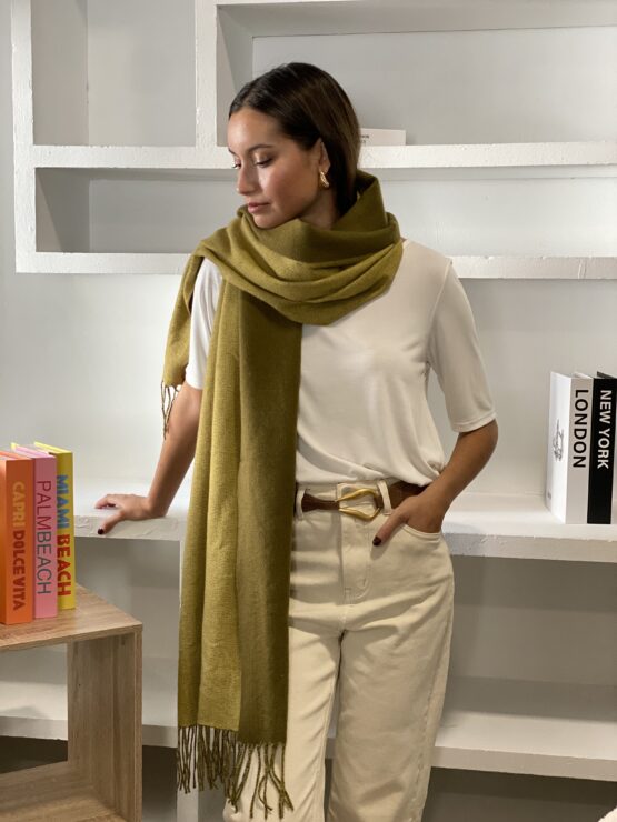 Bufanda bicolor olive - Imagen 4
