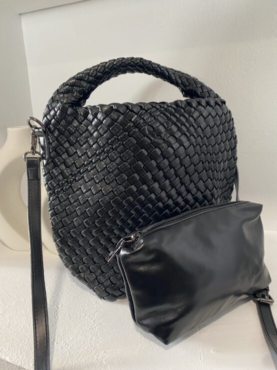 Bolso trenzado Benoit black - Imagen 4